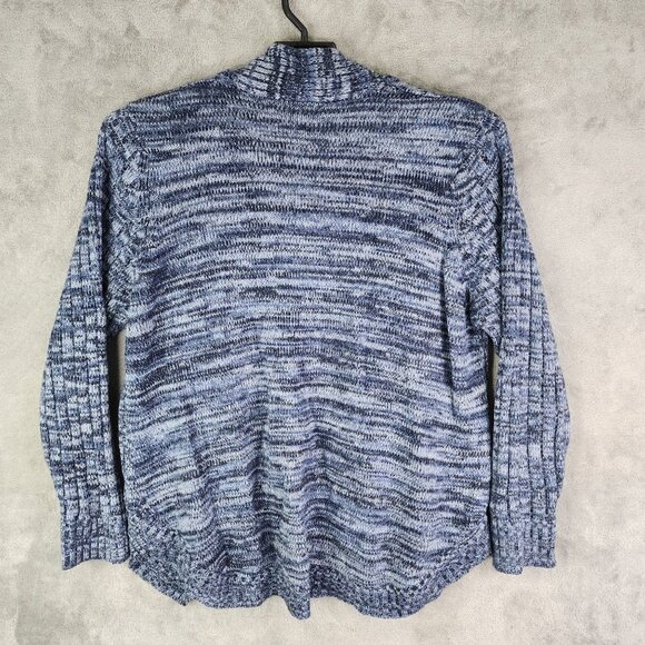 Womens Jason Maxwell Cardigan Knit Sweater Blue Marled Open Front Acrylic 3X - Picture 8 of 11